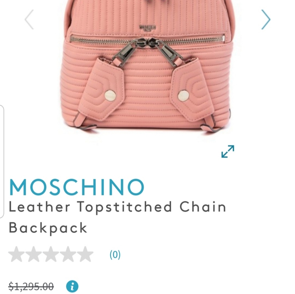 Moschino Leather Topstitched Chain Backpack
